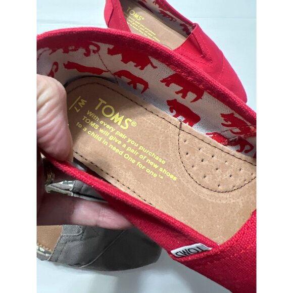 Bundle TOMS Womens Slip-On Flats Red & Khaki Size 7 Canvas - Picture 12 of 13